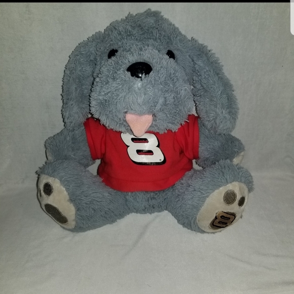 NASCAR Fuzzy Plush Gray Dog # 8 Dale Jr. 12" - Picture 1 of 9